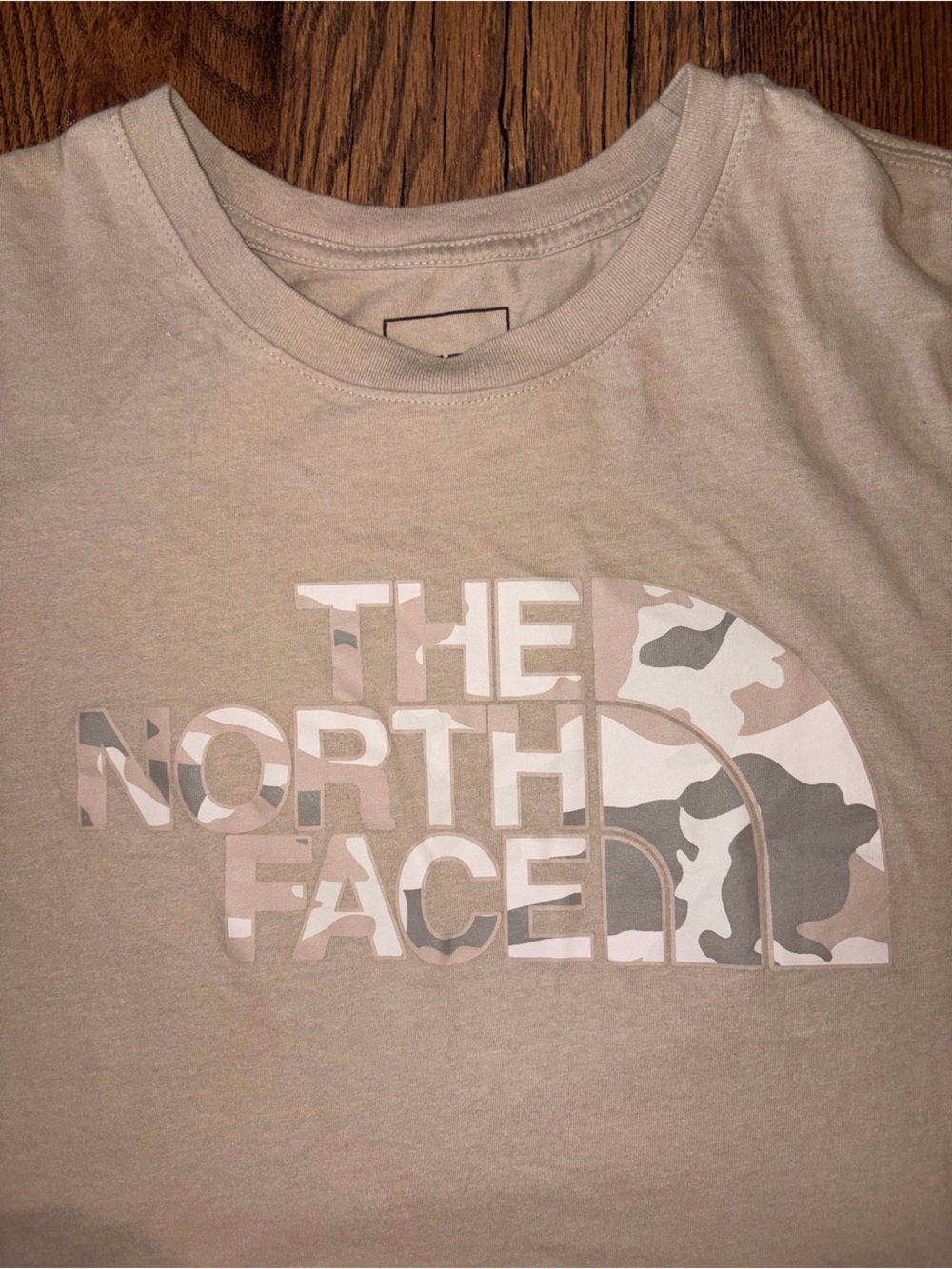 The North Face Light Tan Long Sleeve Tee with Logo - Picture 2 of 4